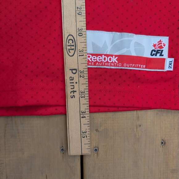 Reebok Red Calgary Stampeders Tate No. 4 CFL Football Jersey Size 2XL - Picture 8 of 9